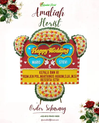 Karangan Papan Bunga Pernikahan di Mojoroto